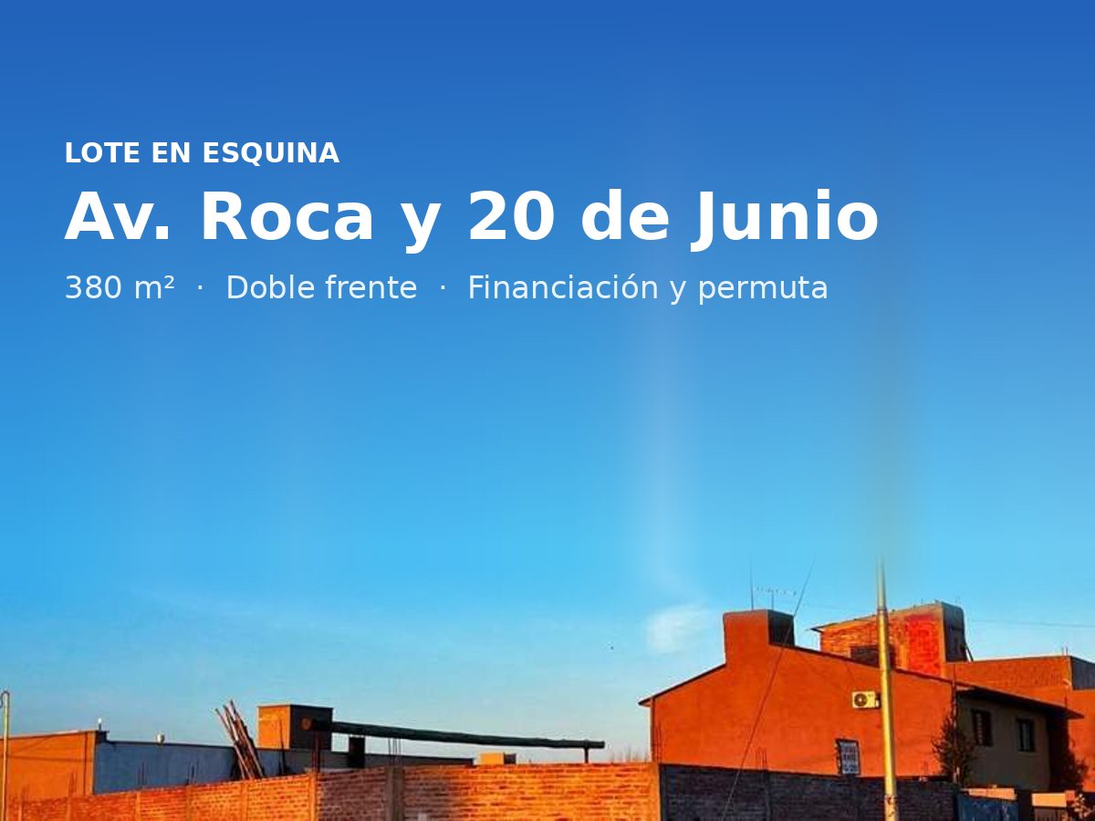 Lote en esquina sobre Av. Roca